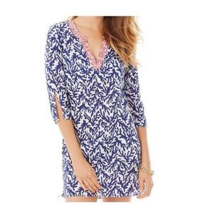 Women's Lilly Pulitzer Courtney Tunic Beaded V Neck Dress Size XS